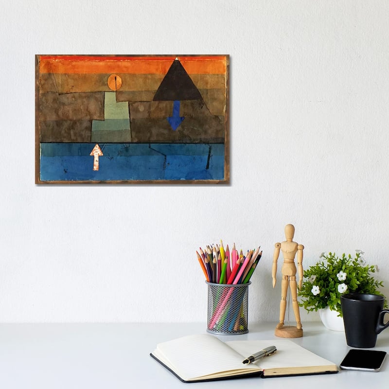 iCanvas "Contrasts in the Evening (Blue and Orange) 1924-1925" by Paul Klee Canvas Print - 8x12x0.75