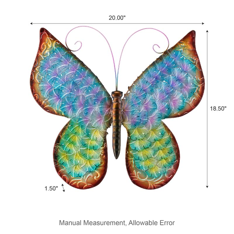 Glitzhome 20"L Metal Butterfly Wall Décor