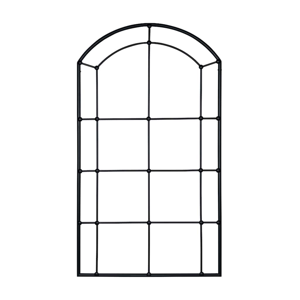 Stratton Home Decor Arched Metal Window Frame with Matte Black Finish