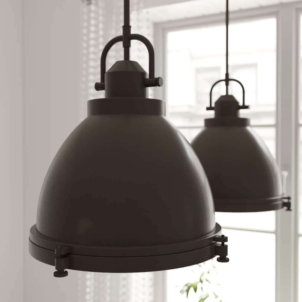 Hunter Bridgemoor 14" 2-Light Pendant - Kitchen Island, Dining Room - Modern Industrial, Farmhouse