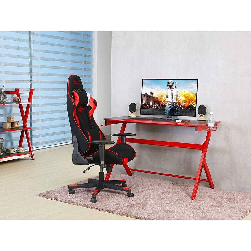 JJS 48" Home Office R-Shaped Gaming Computer Desk with Free Mouse Keyboard Pad