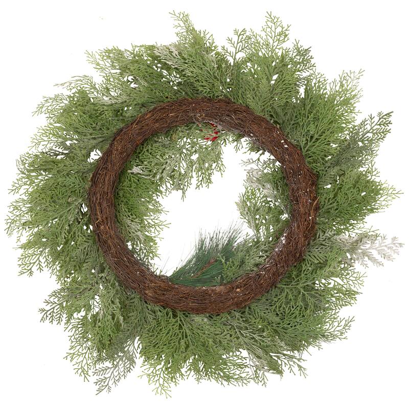 Real Touch™ Cedar and White Pine Artificial Christmas Wreath - 30" - Unlit