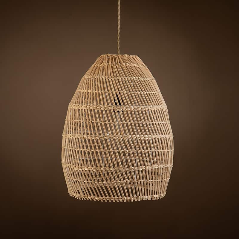 Veremund Light Bell Pendant Wicker Rattan Light 19.7" x 15.7" Bed