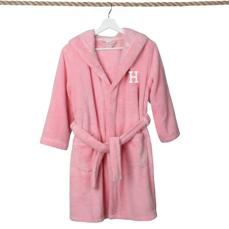 Sweet Kids 100% Polyester SUPER PLUSH Double Brushed Hooded Bathrobe with White Bookman Monogram