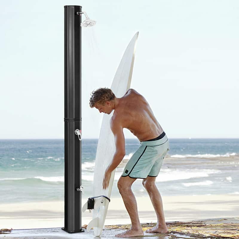 Costway 9.3 Gallon Outdoor Solar Heating Shower 7.2Ft Adjustable