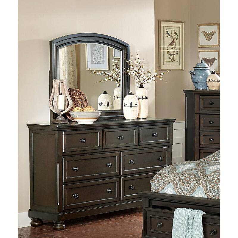 Grayish Brown Master Bedroom Set 6pcs Platform Storage Bed