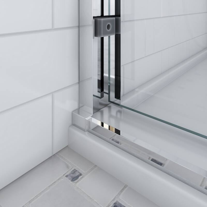 Seawin Verona Light Bypass Frameless Sliding Glass Shower Door 44 - 48 in. W x 76 in. H 1/4 in. (6 mm) Clear Tempered Glass