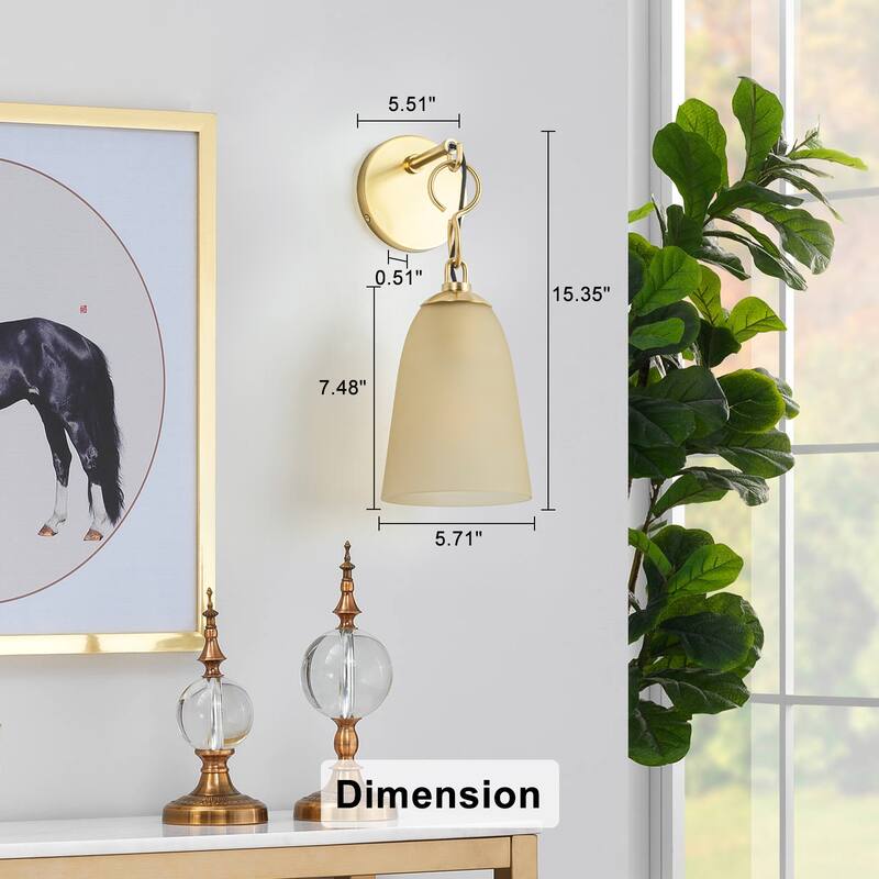 Modern 1-Light Wall Sconce with Long Bell Glass Shade Lighting