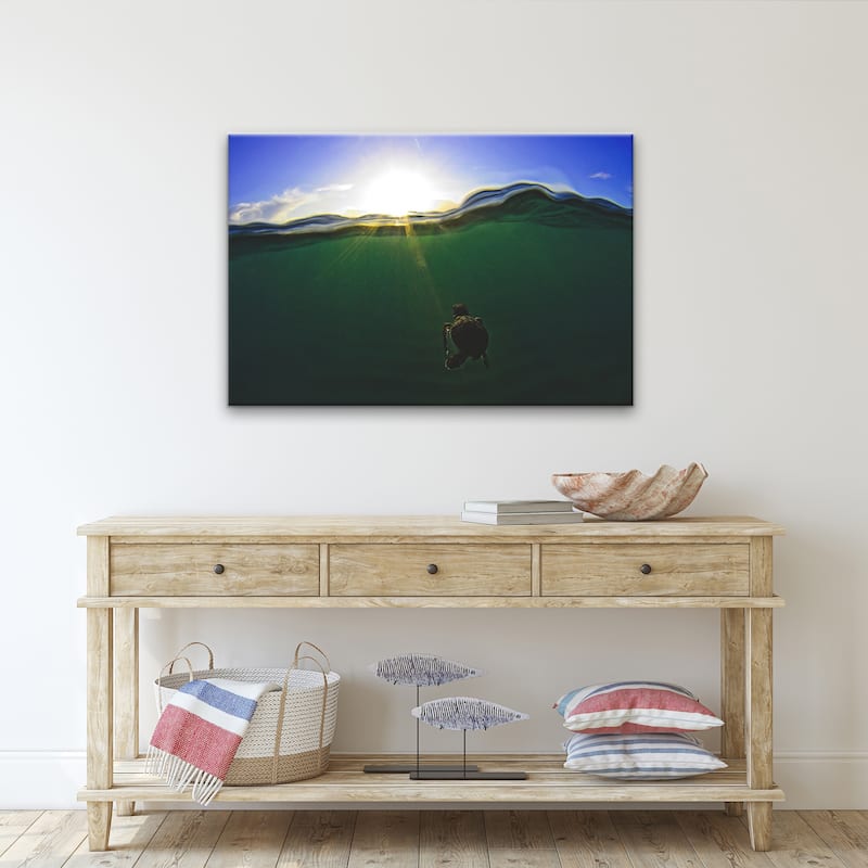 Ready2HangArt 'Turtle Green Splitch Hatch' Wrapped Canvas Wall Art