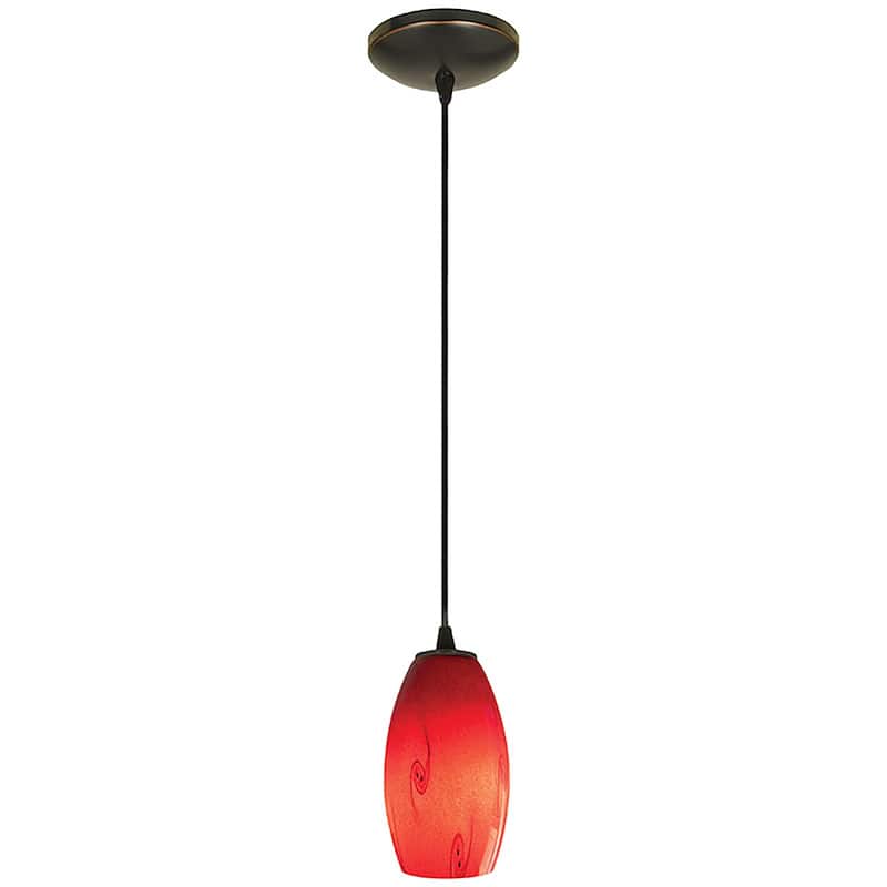 Access Lighting Merlot Bronze Cord Pendant with Red Sky Shade
