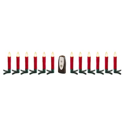 24 Red and Green Decorative Artificial LED Clip-On Taper Candle - 4.5"