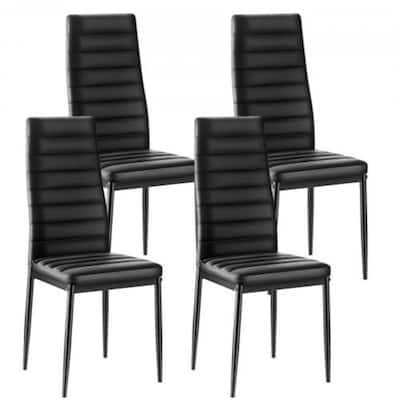 Metal PVC Leather Dining Chair Set Ergonomic Modern Seat
