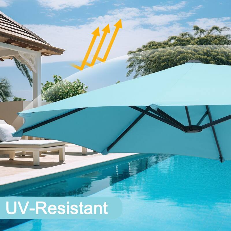 Autlaycil 13Ft Retangle Patio Umbrella Extra-Large Outdoor Umbrella No Base