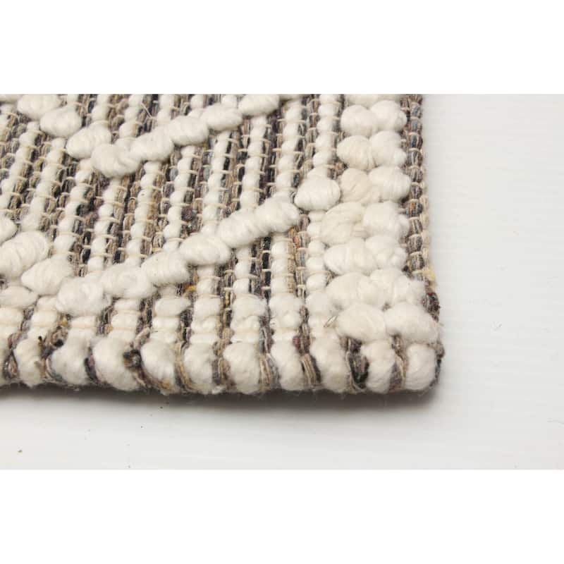 ECARPETGALLERY Braid weave Sienna Grey Wool Rug - 5'1 x 8'0