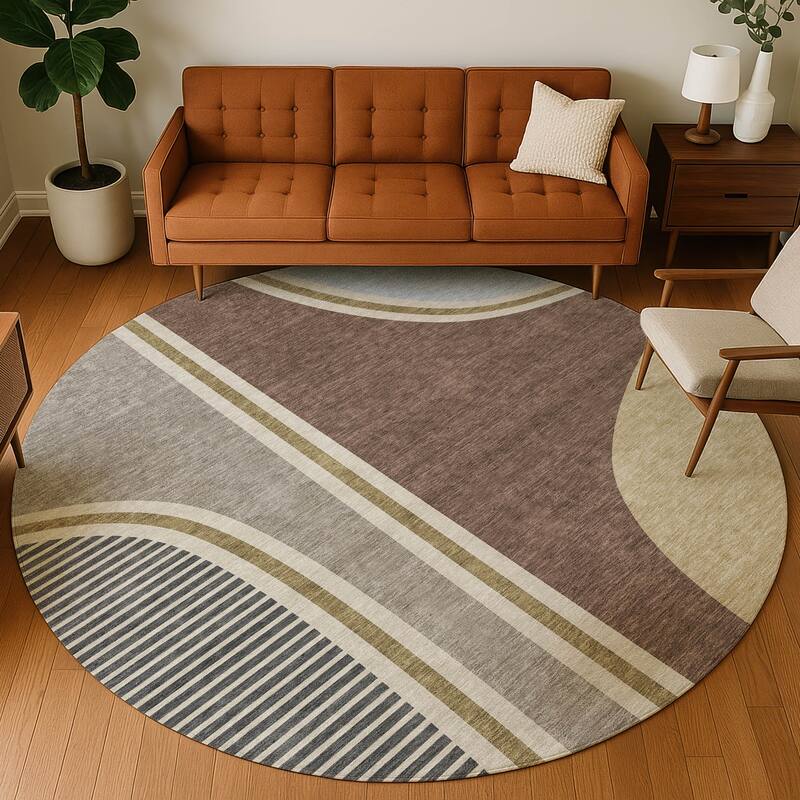 Machine Washable Indoor/ Outdoor Contemporary Keely Chantille Rug