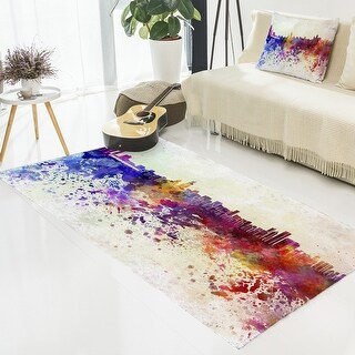 Designart 'Chicago Skyline' Cityscape Area Rug - Bed Bath & Beyond ...