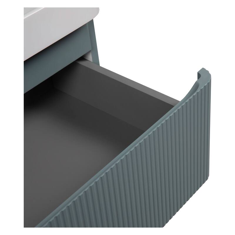 Modern Wall-Mounted Bathroom Vanity with Washbasin Luxury Green Matte Non-Toxic MDF-30"-No Mirror