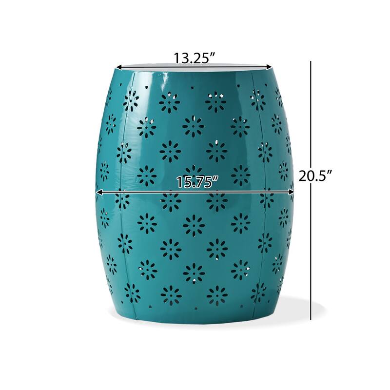Soleil Pierced Iron Outdoor 15-inch Round End Table by Christopher Knight Home - 15.75"D x 15.75"W x 20.50"H