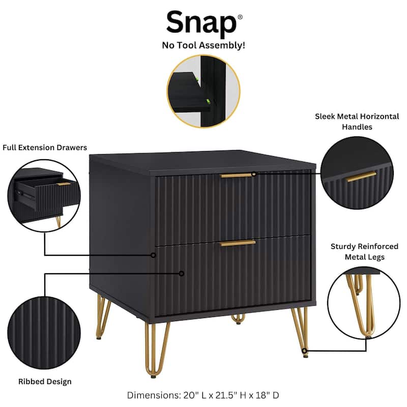 Manhattan Comfort 3-Piece Dumbo Modern Multi Dresser Nighstand Set