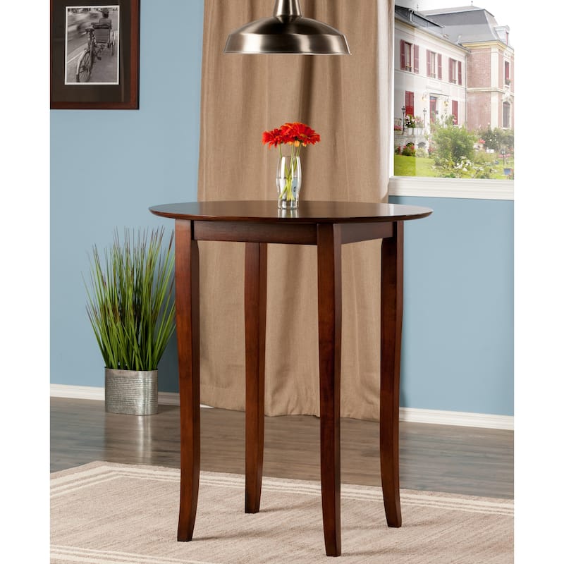 Fiona Round High Table, Walnut - 33.66 x 33.66 x 38.98 inches