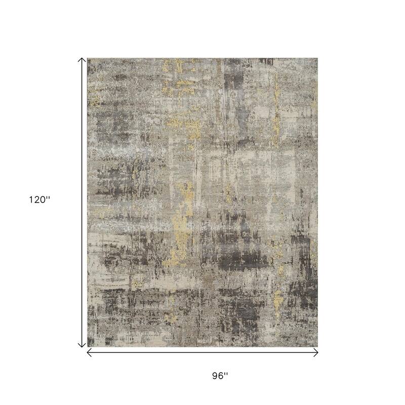 HomeRoots Abstract Contemporary Rectangle Area Rug - 120.00 in. x 96.00 in. x 0.25 in.