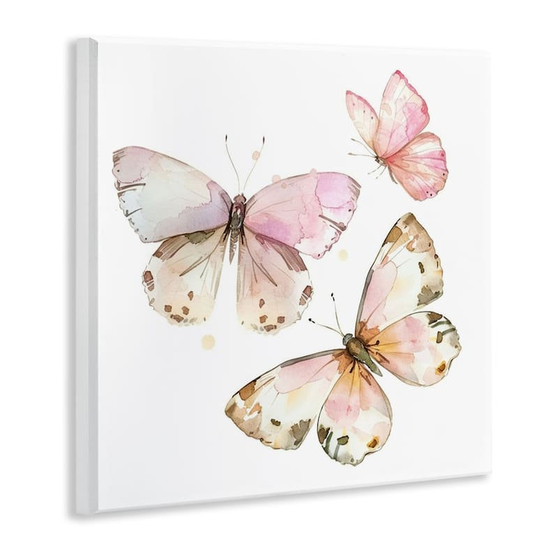 Stupell Soft Watercolor Butterfly Trio Wall Plaque Art Design By LSR Creative Studio