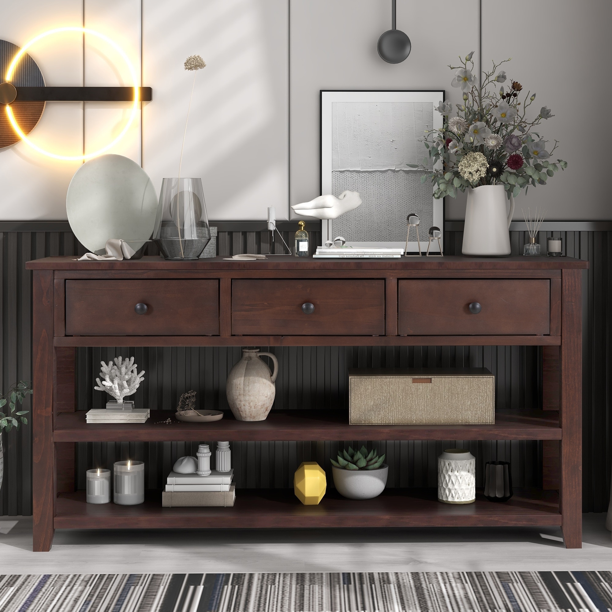 Two console outlet tables together