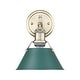 preview thumbnail 2 of 1, Yep by Golden Lighting Orwell 1-light Vanity in Aged Brass and Pine Green shade