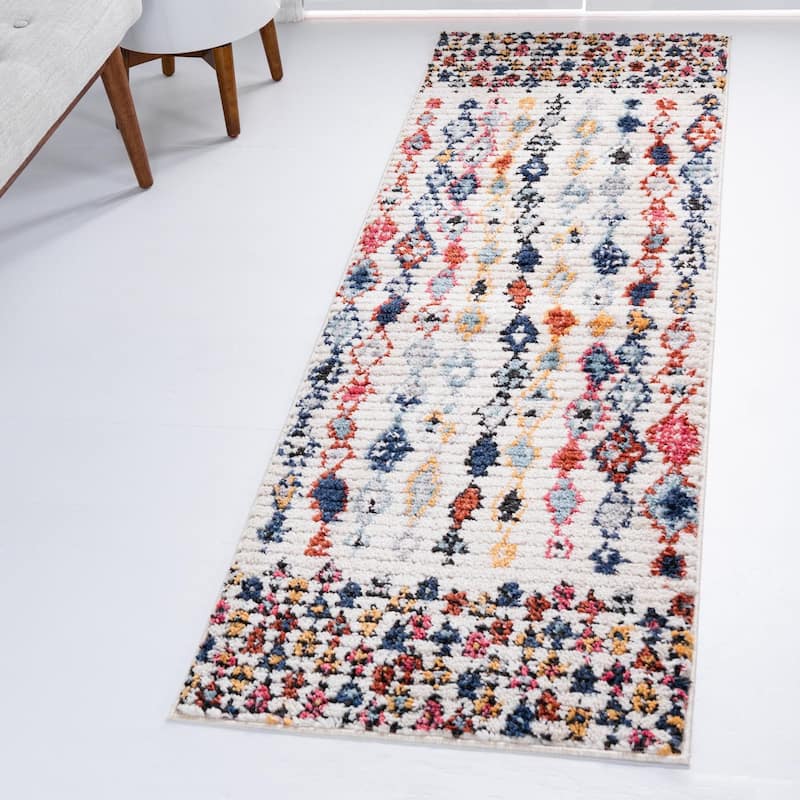 Contemporary Zaire Collection Area Rug - Multi - 2'2"x6'