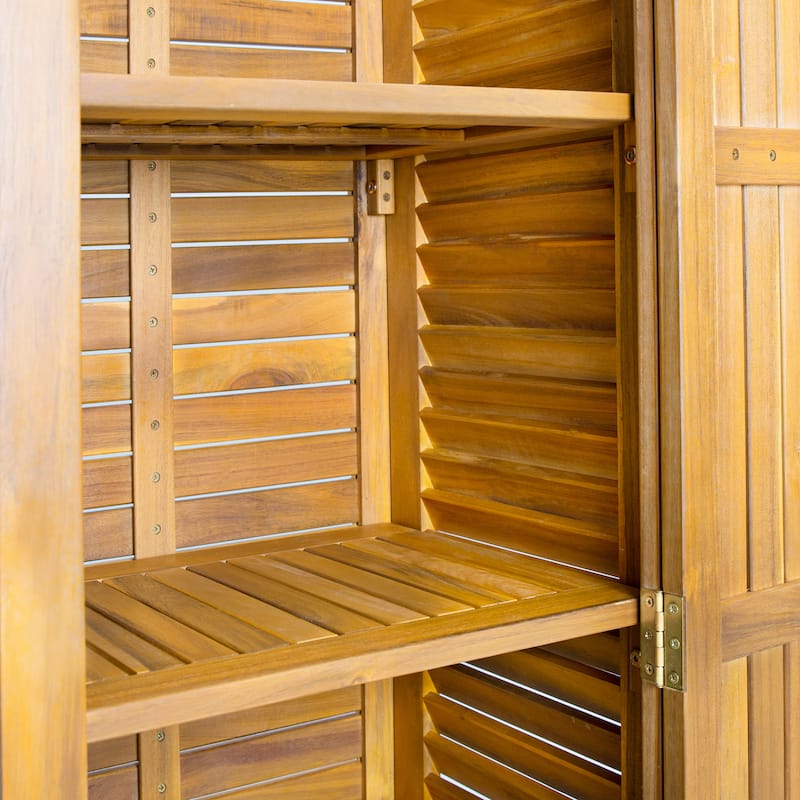 Gribs Acacia Wood Indoor/Outdoor Teak Finish Storage Cabinet by Christopher Knight Home - 61.81" H