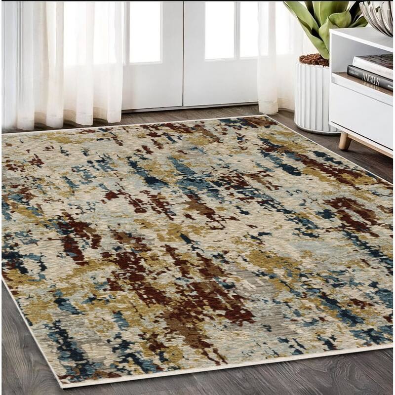 HomeRootsAbstract Modern Runner Area Rug - 92.52' X '62.99' X '0.32