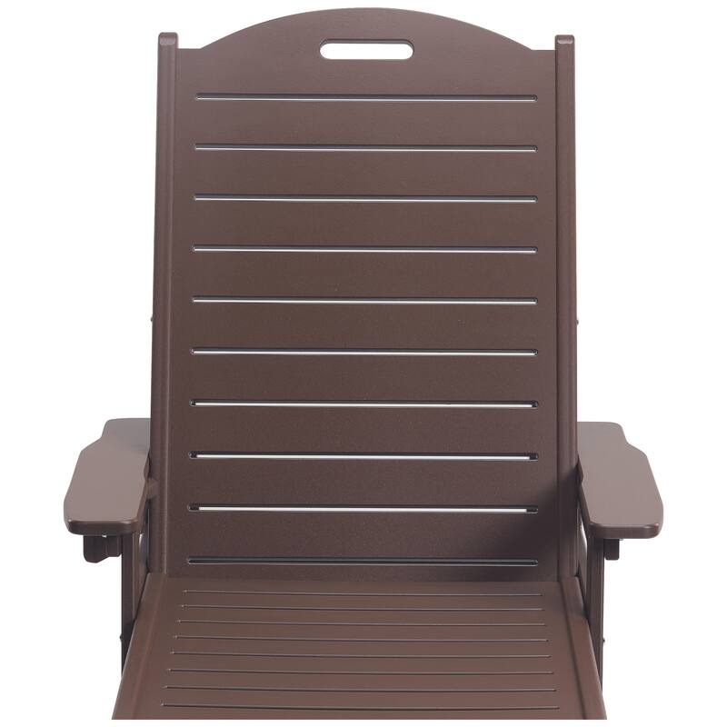 Brighton Outdoor Poly Reclining Chaise Lounge with Wheels & Cup Holder (Set of 2)