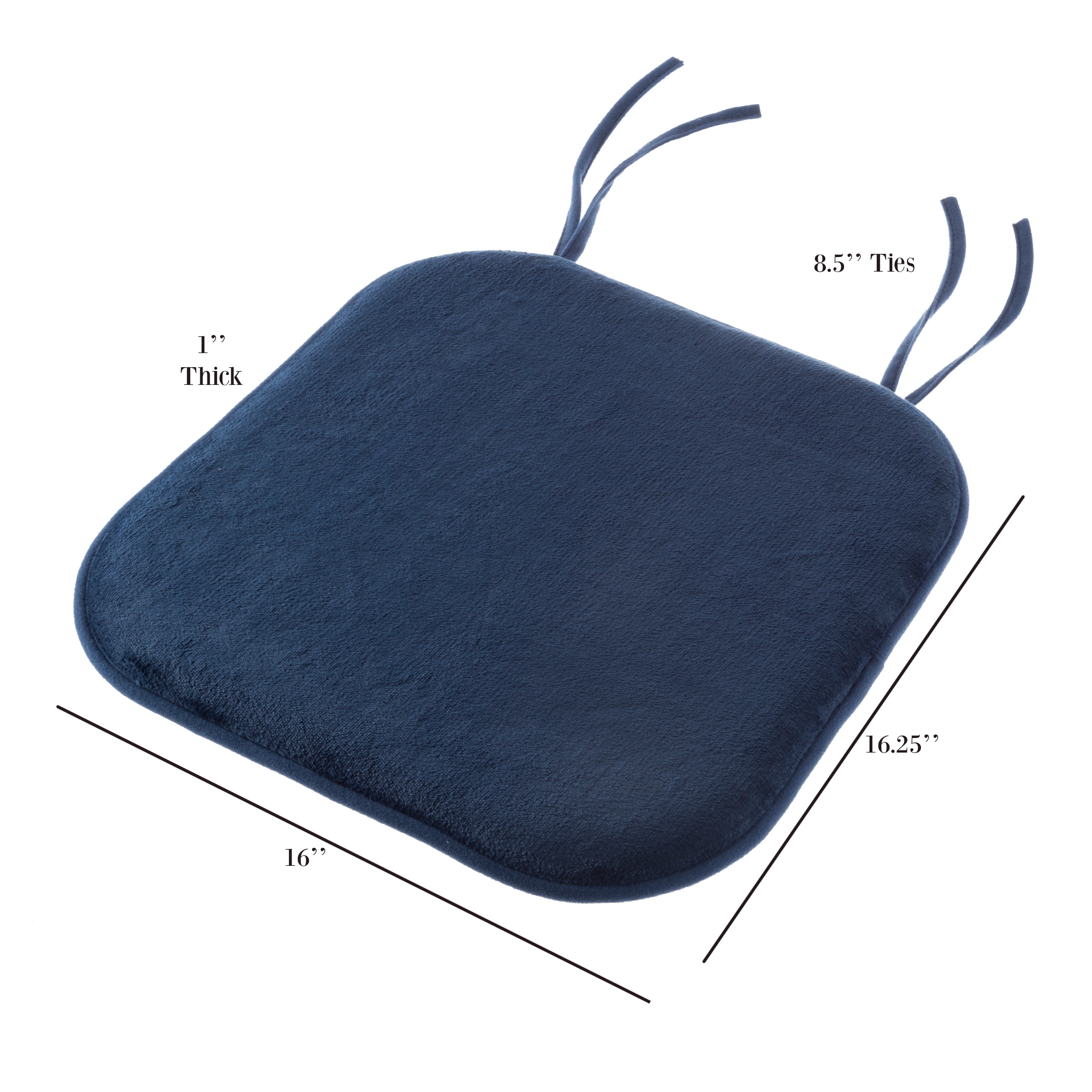 Memory Foam Chair Cushion Square 16undefinedx 16.25undefined Plush Chair Pad with Ties by Lavish Home On Sale Bed Bath Beyond 24262759