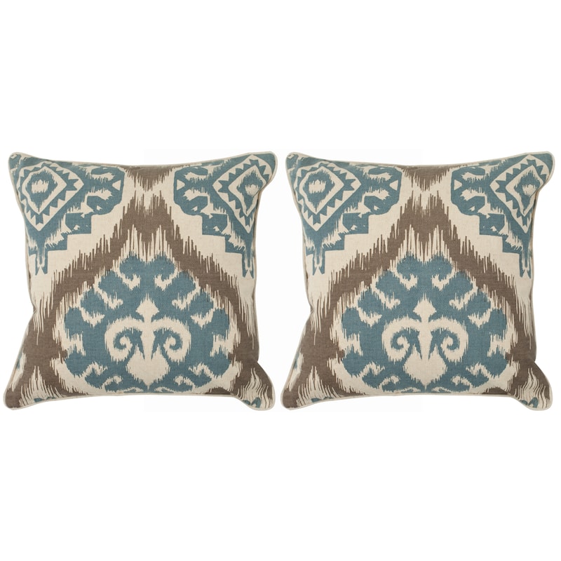 SAFAVIEH Marlie 18-inch Beige/ Saffron Yellow Decorative Pillow (Set of 2)