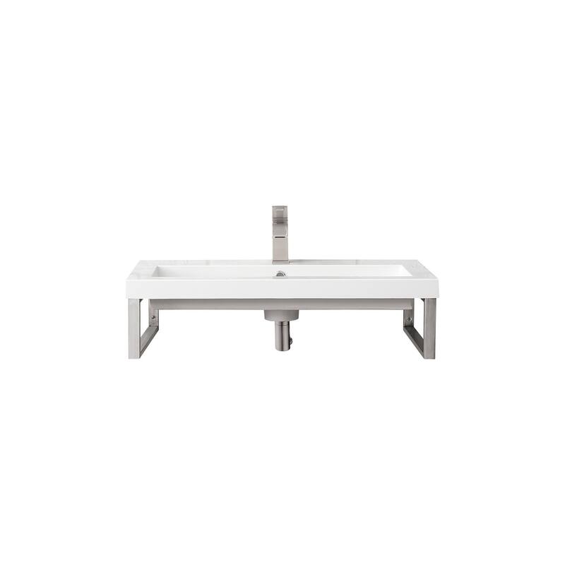 James Martin Vanities 055BK1631.5WG2 Boston 31-1/2" Rectangular - Brushed Nickel