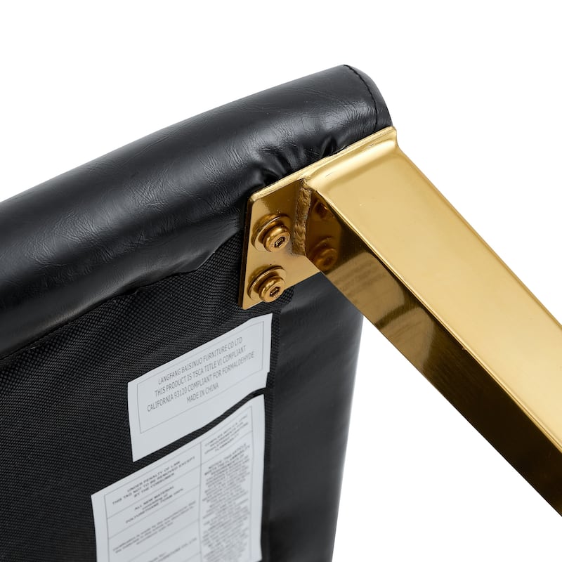 Two Dining Chairs, Golden Metal Legs