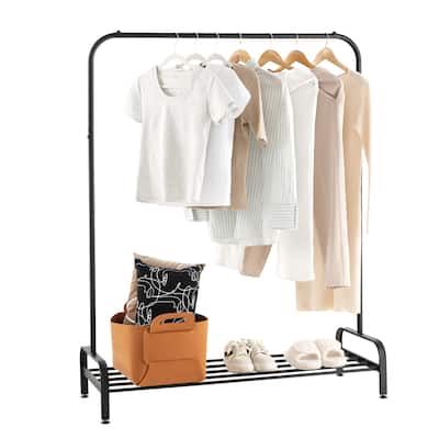 CostwayIndustrial Metal Garment Rack Heavy Duty Floor Cloth Rack w/