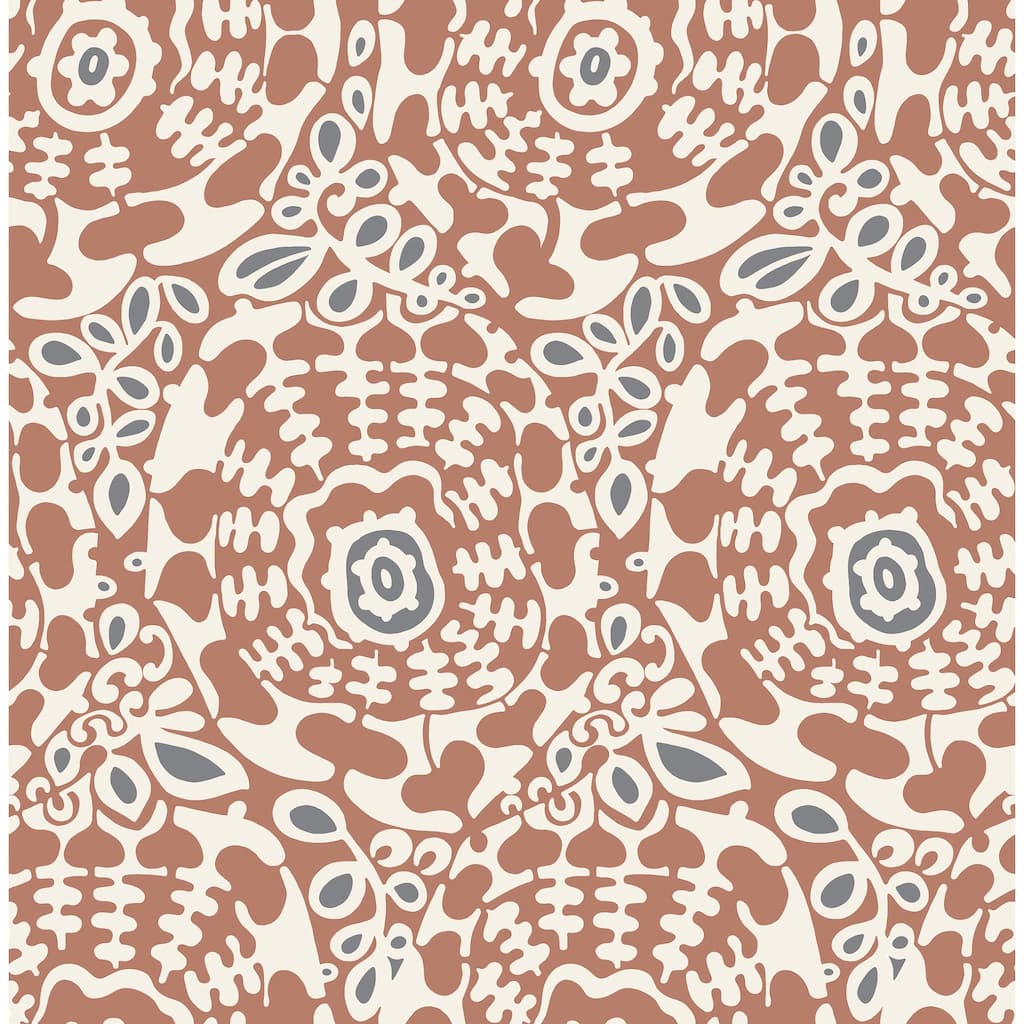 A-Street Prints Divine Rust Abstract Medallion Wallpaper