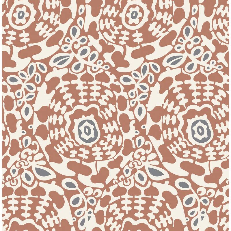 A-Street Prints Divine Rust Abstract Medallion Wallpaper