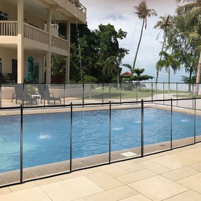 Outdoor Pool Fence With Section Kit,Removable Mesh Barrier
