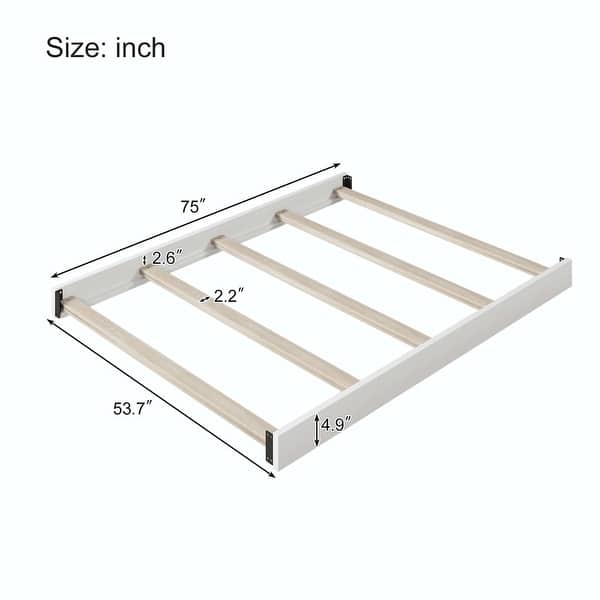 dimension image slide 0 of 4, Traditional Farmhouse Style 4-in-1 Full Size Convertible Baby Crib - Converts to Toddler Bed