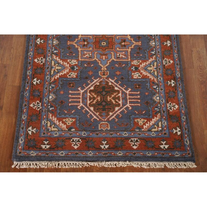 Geometric Kazak Oriental Area Rug Hand-knotted Wool Carpet - 3'0"x 5'0"