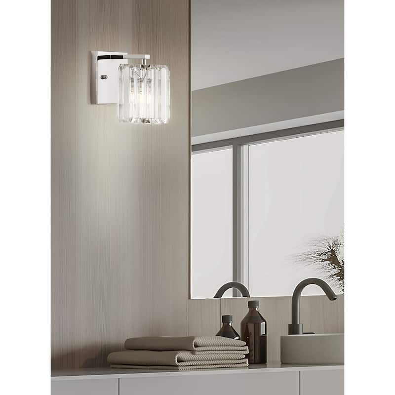 Spaulding Prism Vintage Metal/Glass Classic Glam LED Vanity Light, by JONATHAN Y
