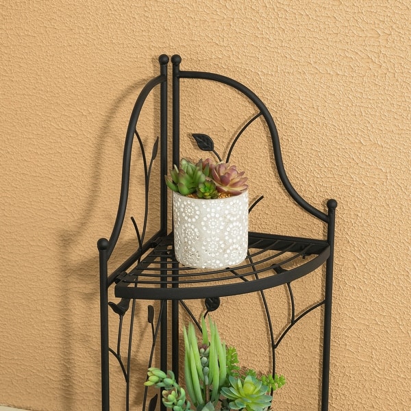 Glitzhome 4-Tiers Multifunctional Metal Corner Plant Shelf Bakers Rack  Folding Planter Stands Flower Pot Shelving - On Sale - Bed Bath & Beyond -  33563129