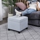 preview thumbnail 117 of 149, Adeco Square Storage Ottoman 17 inch Footstool