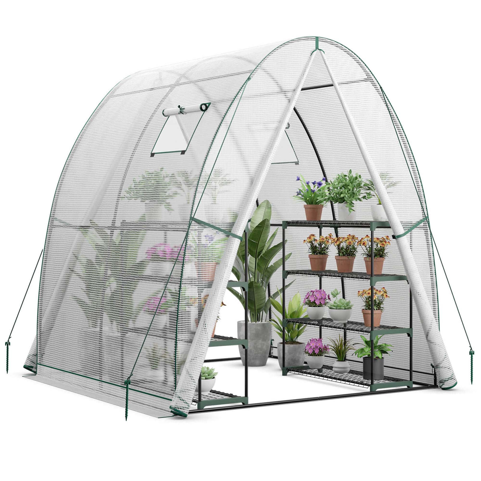 Costway Portable Greenhouse with 2 Zippered Doors 2 Roll-up Screen - See Details