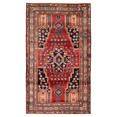 ECARPETGALLERY Hand-knotted Anatolian Vintage Red Wool Rug - 4'9 x 8'3