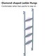 preview thumbnail 12 of 16, Metal Twin over Twin Bunk Bed with Removable Ladder, Full-Length Guardrails