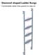 preview thumbnail 3 of 7, Silver Metal Twin over Twin Bunk Bed with Removable Ladder - Full-Length Guardrails