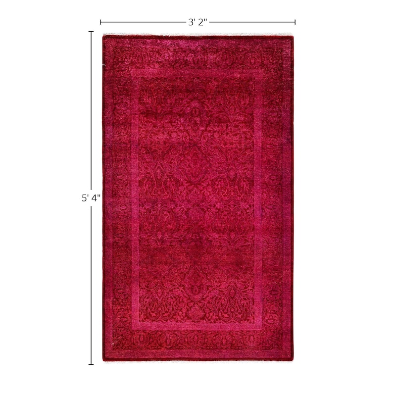 Overdyed One-of-a-Kind Hand-Knotted Area Rug - Purple - 3' 2" x 5' 4"